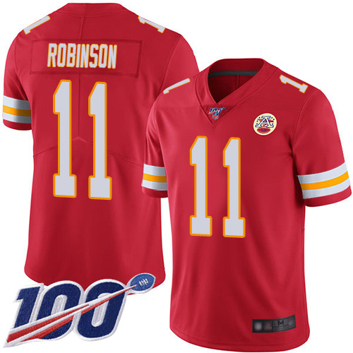 Youth Kansas City Chiefs 11 Robinson Demarcus Red Team Color Vapor Untouchable Limited Player 100th Season Football Nike NFL Jersey